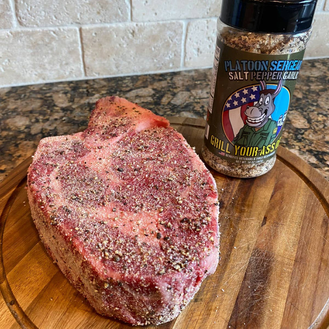 Grill Your Ass Off - Spices, Rubs, Seasonings, Sauces, Jerky - Platoon Sergeant Seasoning - Salt, Pepper, & Garlic