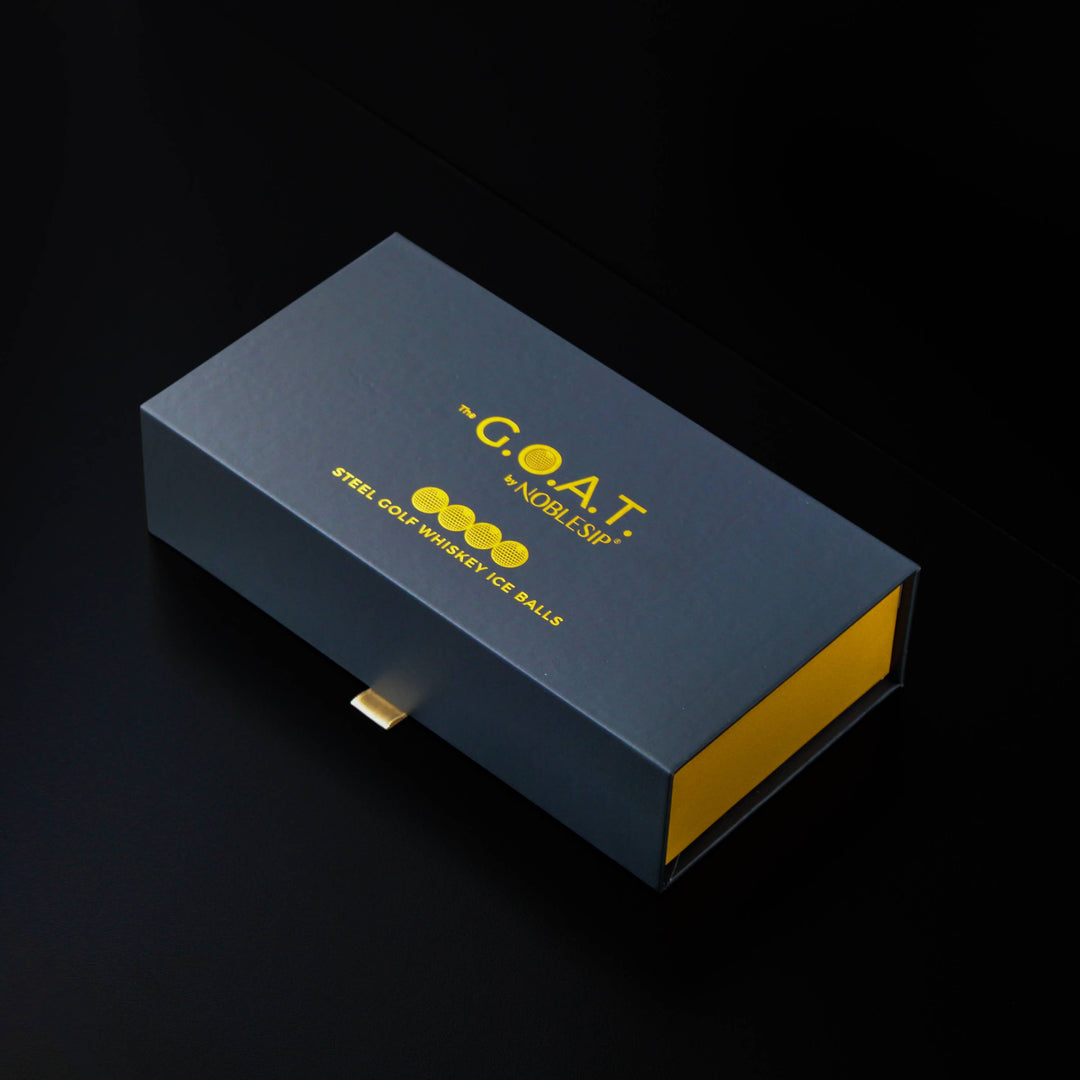 NOBLESIP - Whiskey GOLF Steel Ice Balls - New NOBLESIP Premium Gift Box
