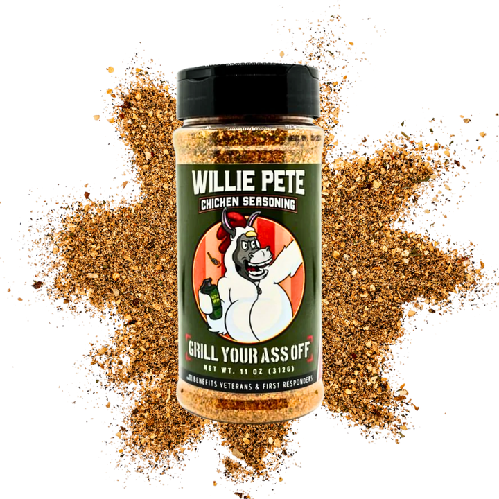 Grill Your Ass Off - Spices, Rubs, Seasonings, Sauces, Jerky - Willie Pete Chicken Seasoning - Poultry, Garlic, Pepper