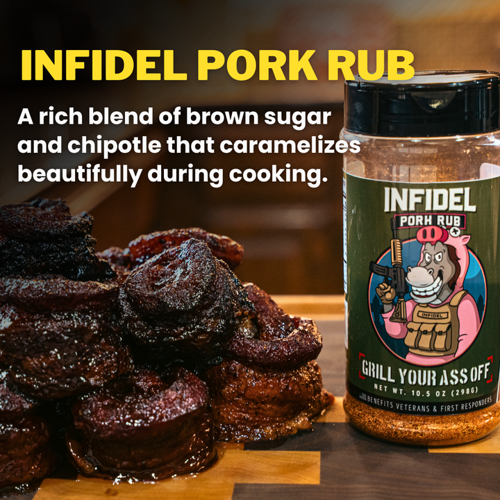 Grill Your Ass Off - Spices, Rubs, Seasonings, Sauces, Jerky - Infidel Pork Rub™ – Bold Flavor for Unforgettable BBQ
