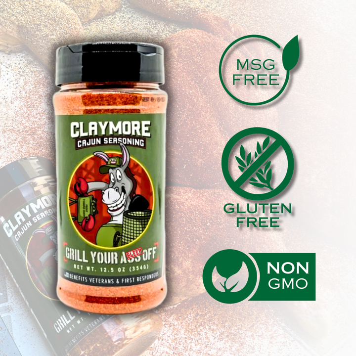 Grill Your Ass Off - Spices, Rubs, Seasonings, Sauces, Jerky - Claymore Cajun Seasoning™ – Bold Flavor for Every Dish