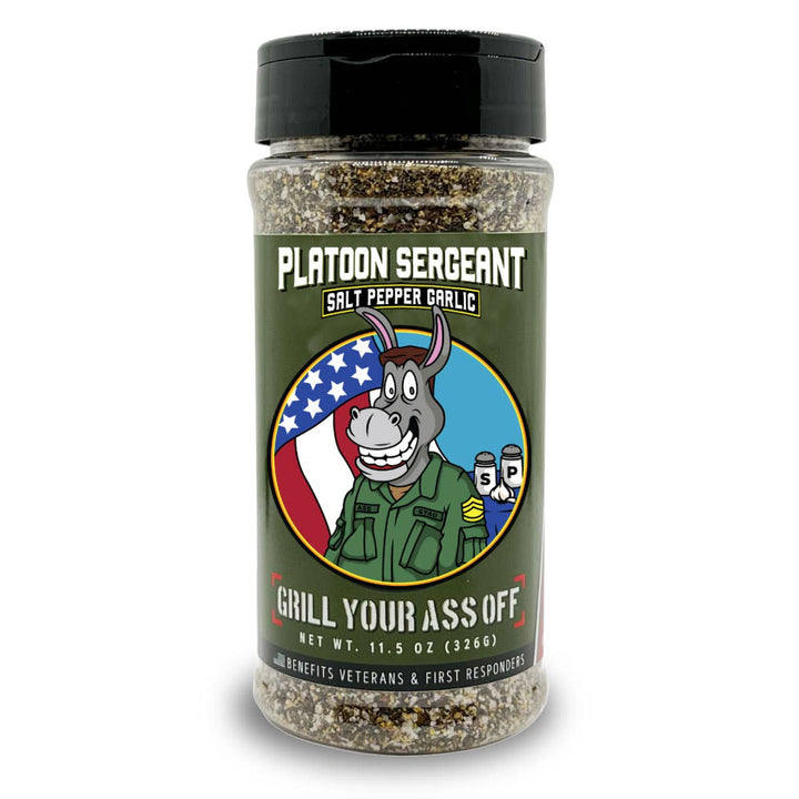 Grill Your Ass Off - Spices, Rubs, Seasonings, Sauces, Jerky - Platoon Sergeant Seasoning - Salt, Pepper, & Garlic