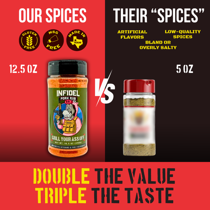 Grill Your Ass Off - Spices, Rubs, Seasonings, Sauces, Jerky - Infidel Pork Rub™ – Bold Flavor for Unforgettable BBQ