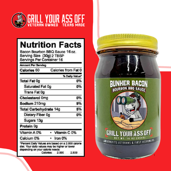 Grill Your Ass Off - Spices, Rubs, Seasonings, Sauces, Jerky - Bacon Bourbon BBQ Sauce: Rich, Bold Flavor That Moves Units