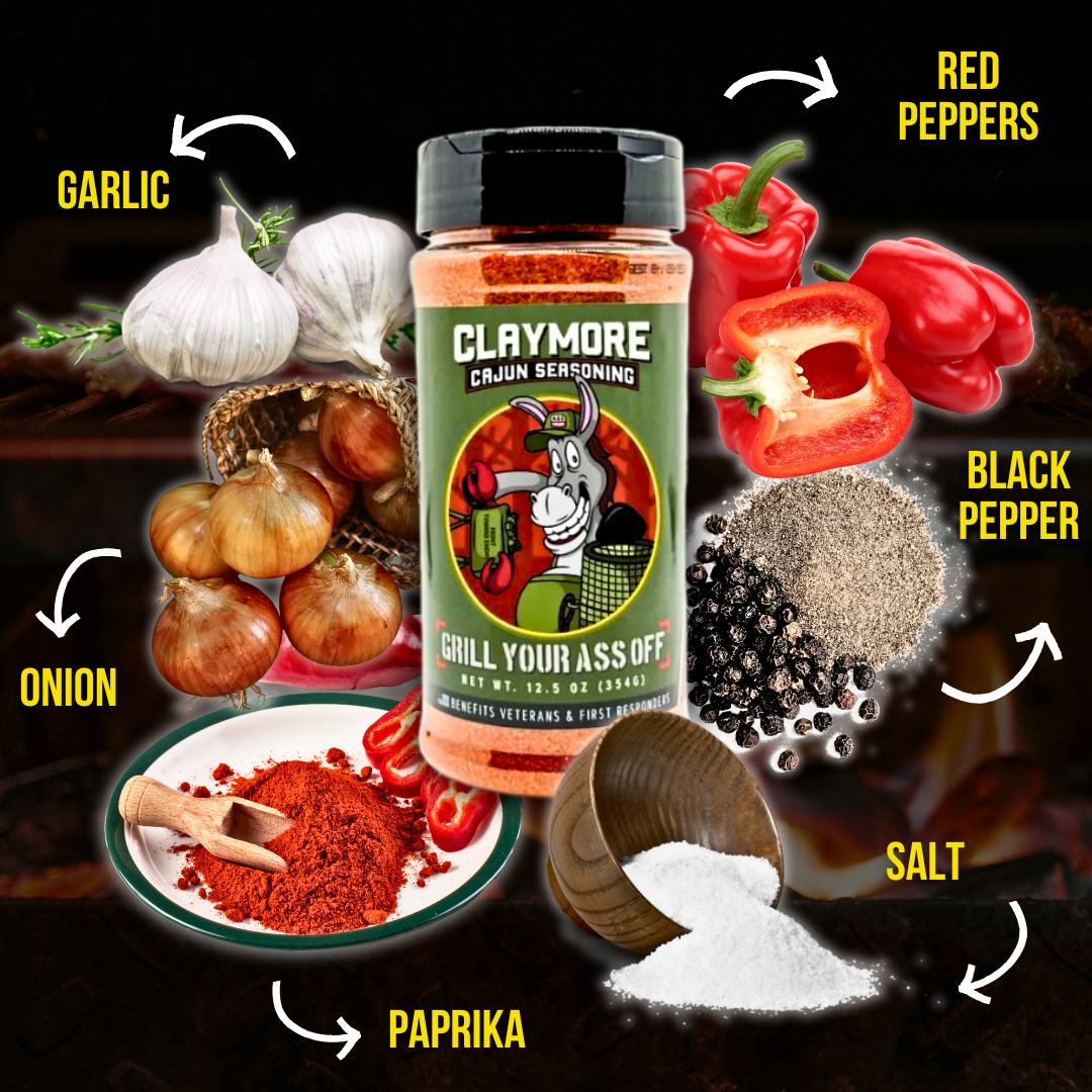 Grill Your Ass Off - Spices, Rubs, Seasonings, Sauces, Jerky - Claymore Cajun Seasoning™ – Bold Flavor for Every Dish