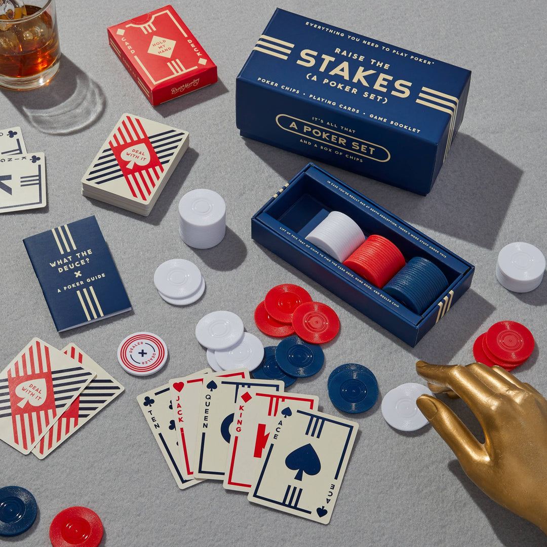 Chronicle Books - Brass Monkey Raise The Stakes Poker Game Set