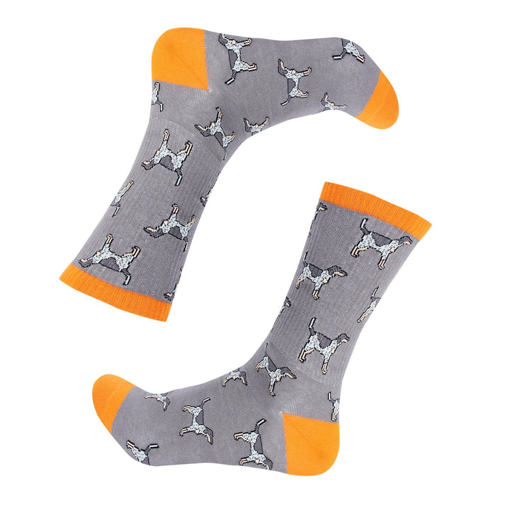 Barrel Down South - Grey Bluetick Coonhound Ribbed Socks