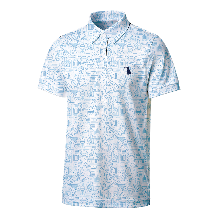 Dirty Myrtle Polo - Carolina Blue/ White