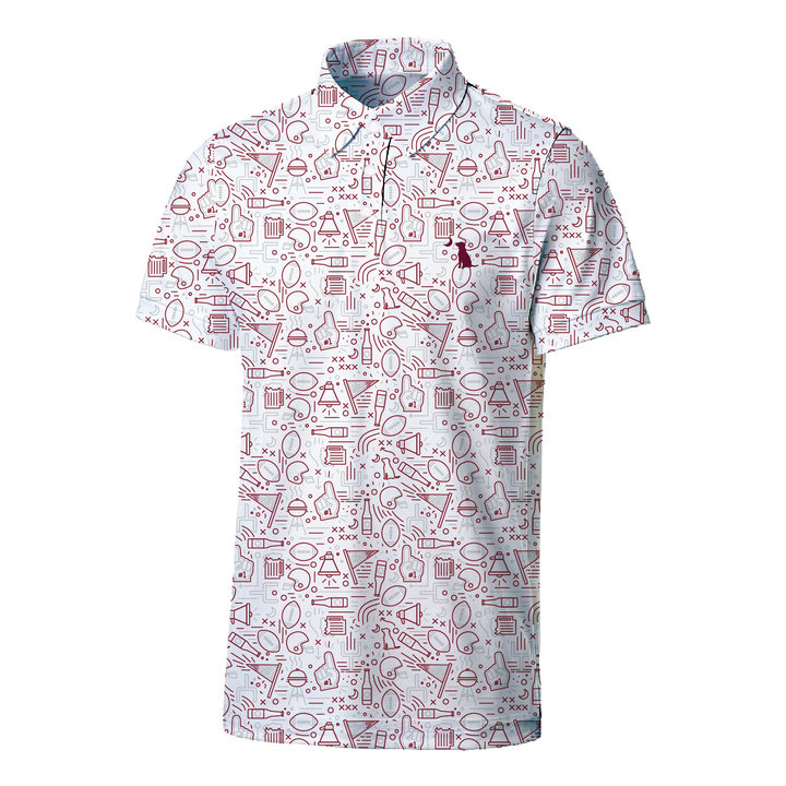Dirty Myrtle Polo - Maroon/Light Grey