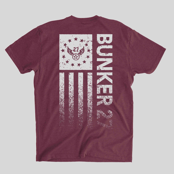 Bunker 27 Distressed Freedom Flag - Heather Maroon