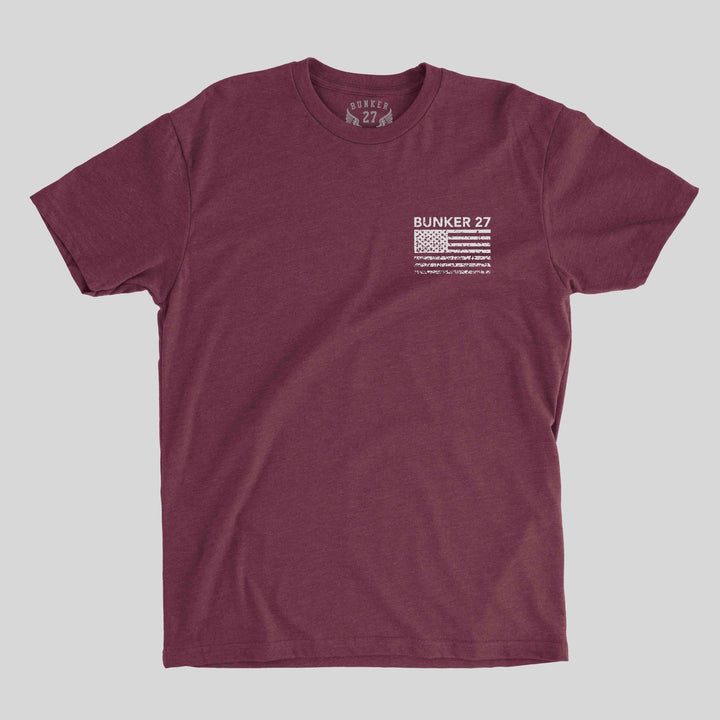 Bunker 27 Distressed Freedom Flag - Heather Maroon