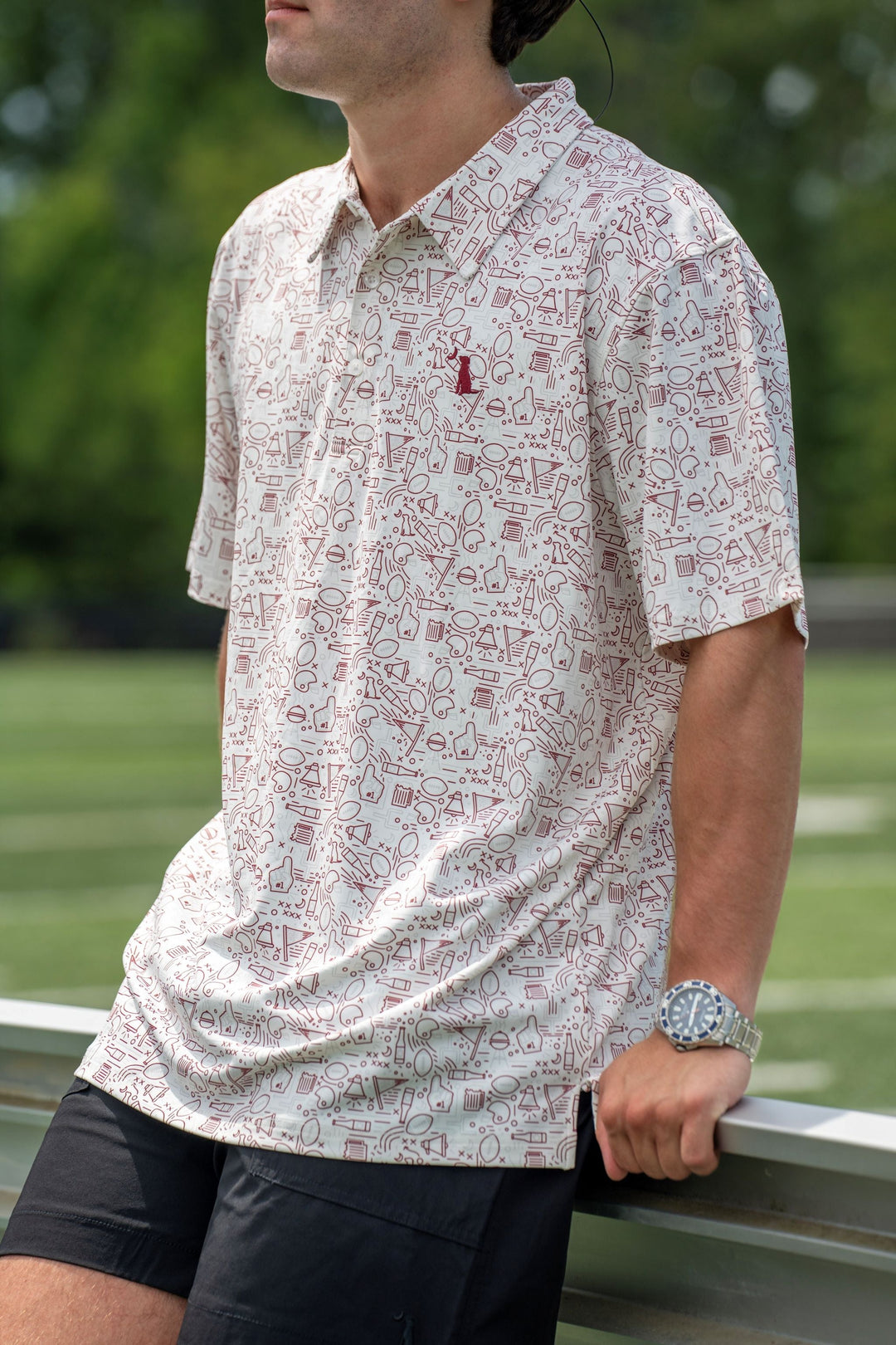 Dirty Myrtle Polo - Maroon/Light Grey