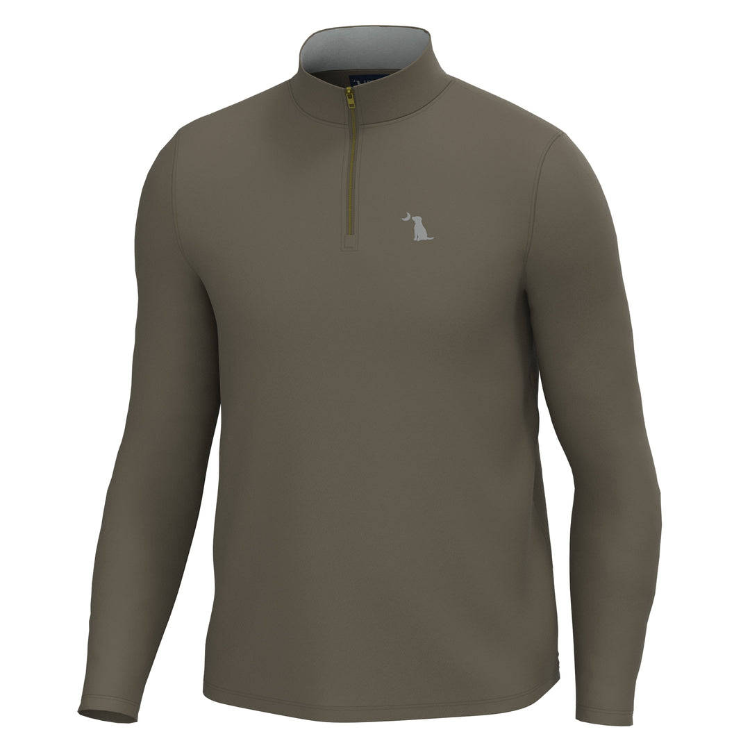 Bentley Quarter Zip - Dark Tan, front