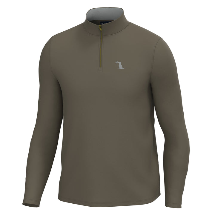 Bentley Quarter Zip - Dark Tan, front
