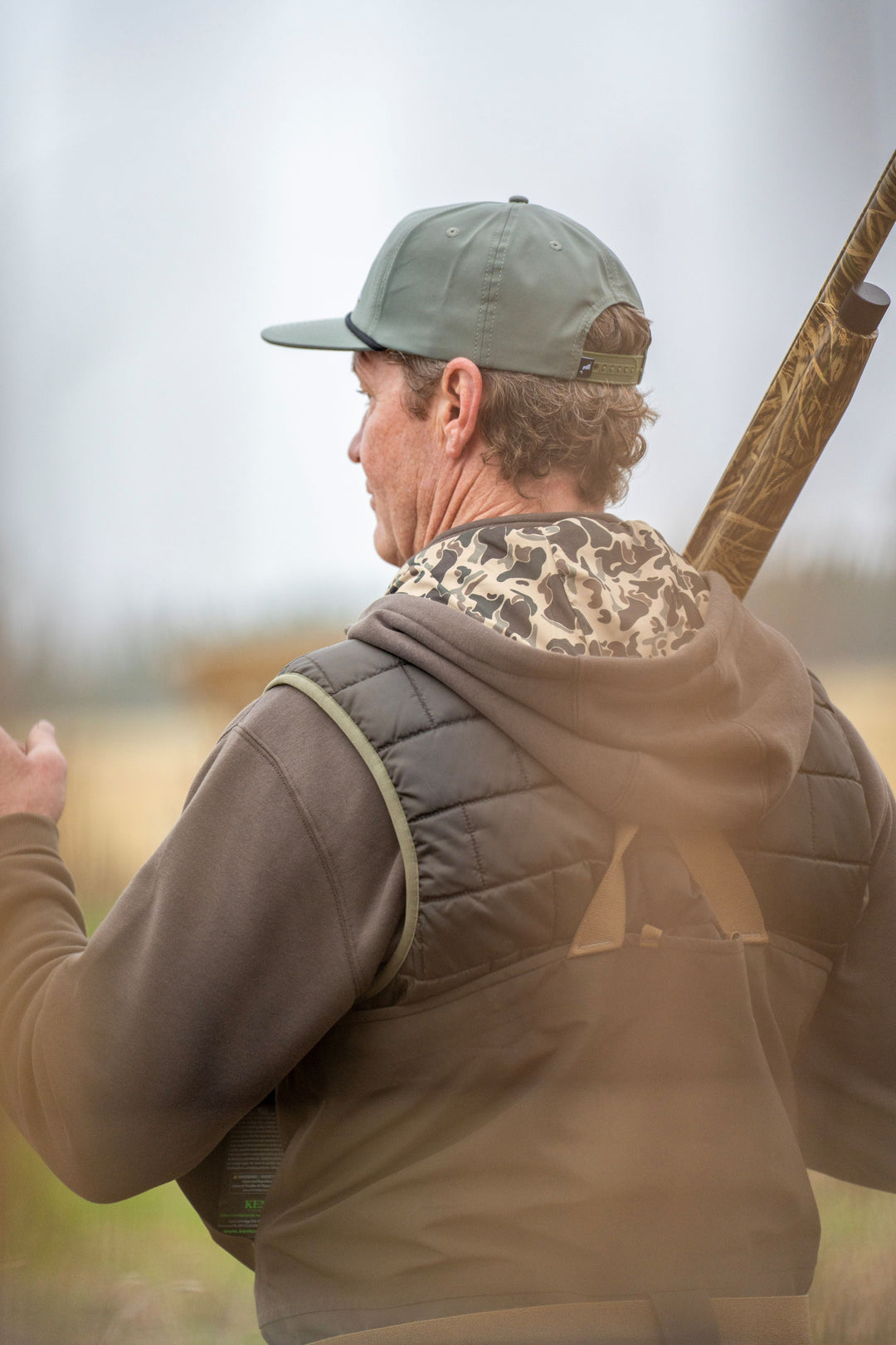 Duck Down Vest - Retro Camo, reversed side
