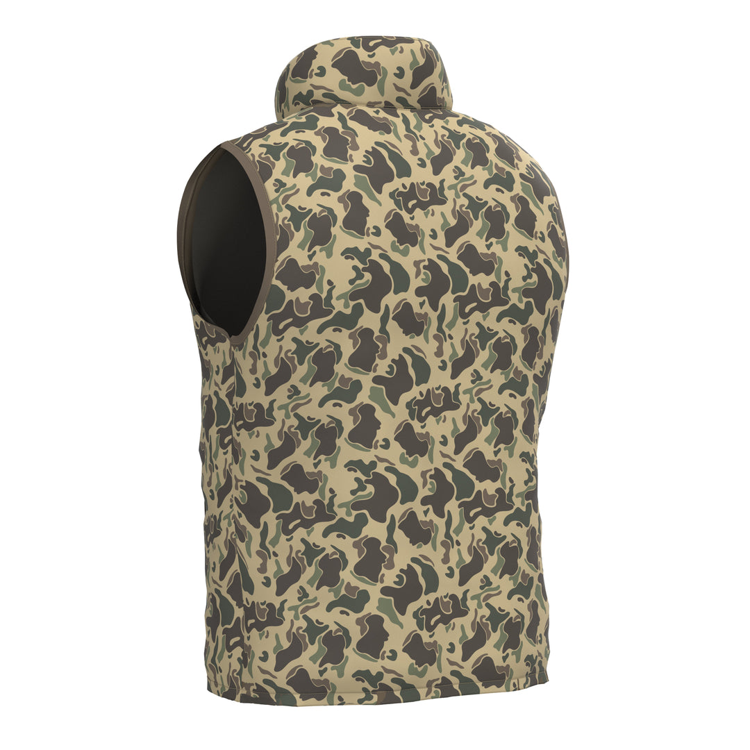 Duck Down Vest - Retro Camo, back