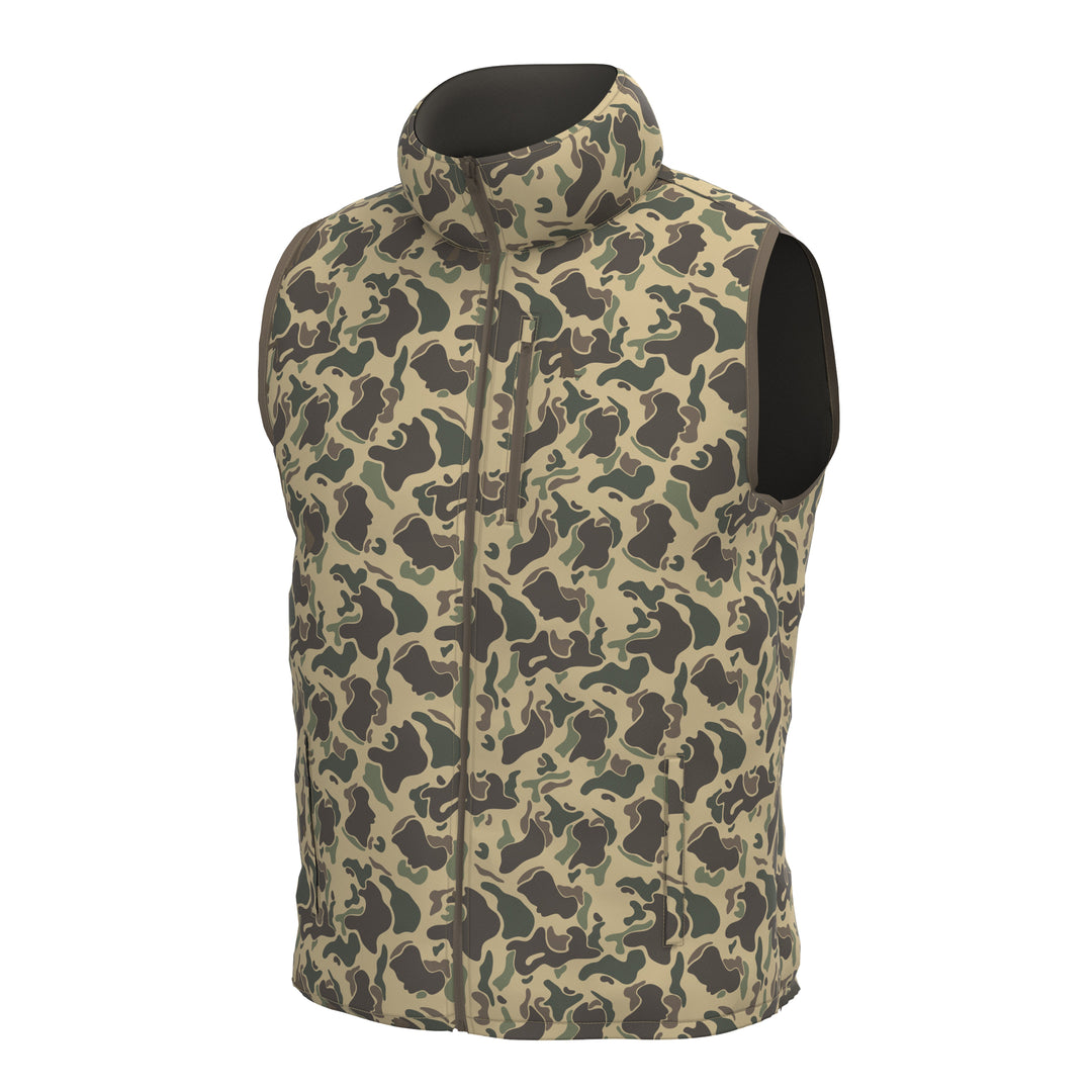Duck Down Vest - Retro Camo, front