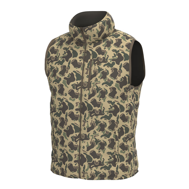 Duck Down Vest - Retro Camo, front