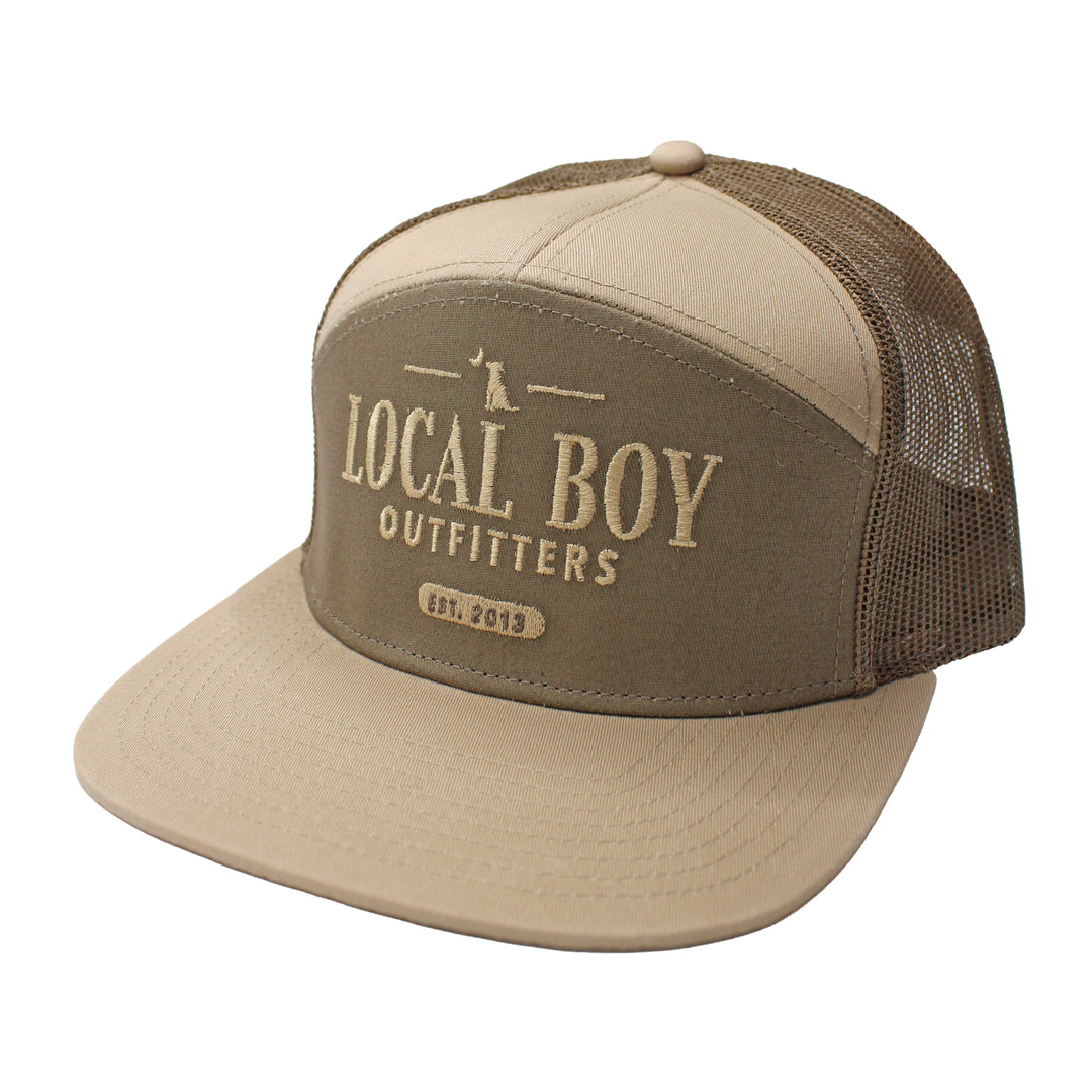 Lucky Text 7 Panel Hat, front