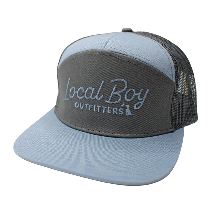 Modern Script 7 Panel Hat, front