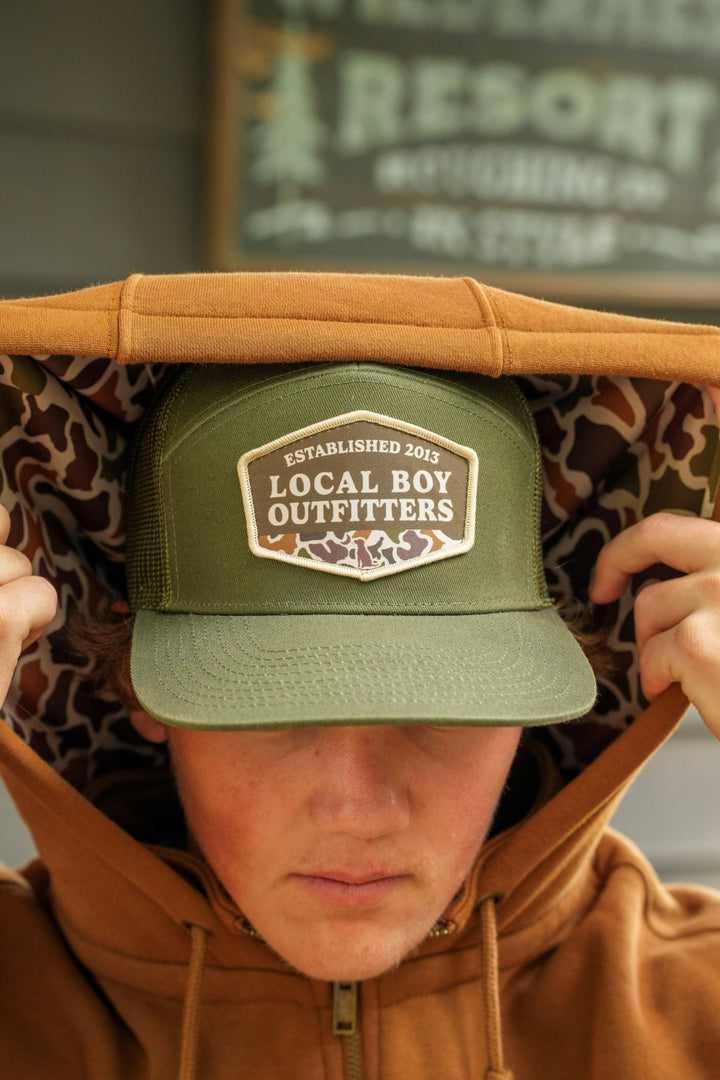 Vintage ESTD Badge 7 Panel Hat
