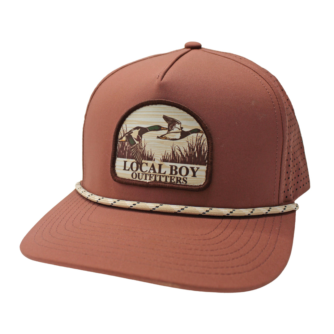 Mallard Marsh Patch Perf Rope Hat, front