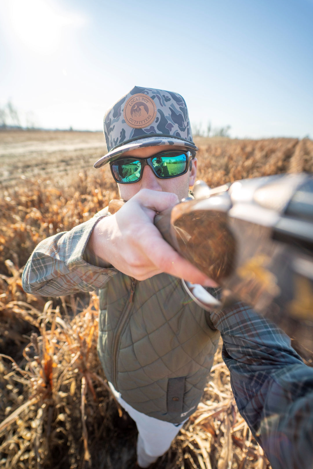Leather Patch Perf Rope Hat - Retro Camo