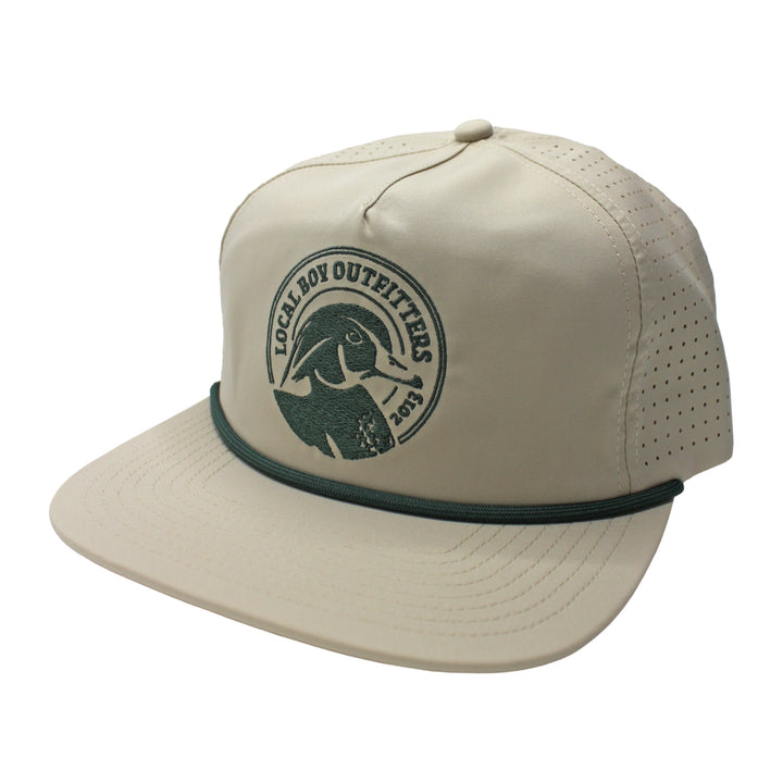Wood Circle Perf LP Rope Hat, front