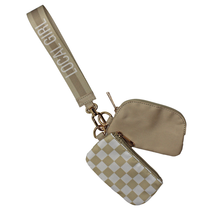 LG Dual Wristlet - Khaki Checker