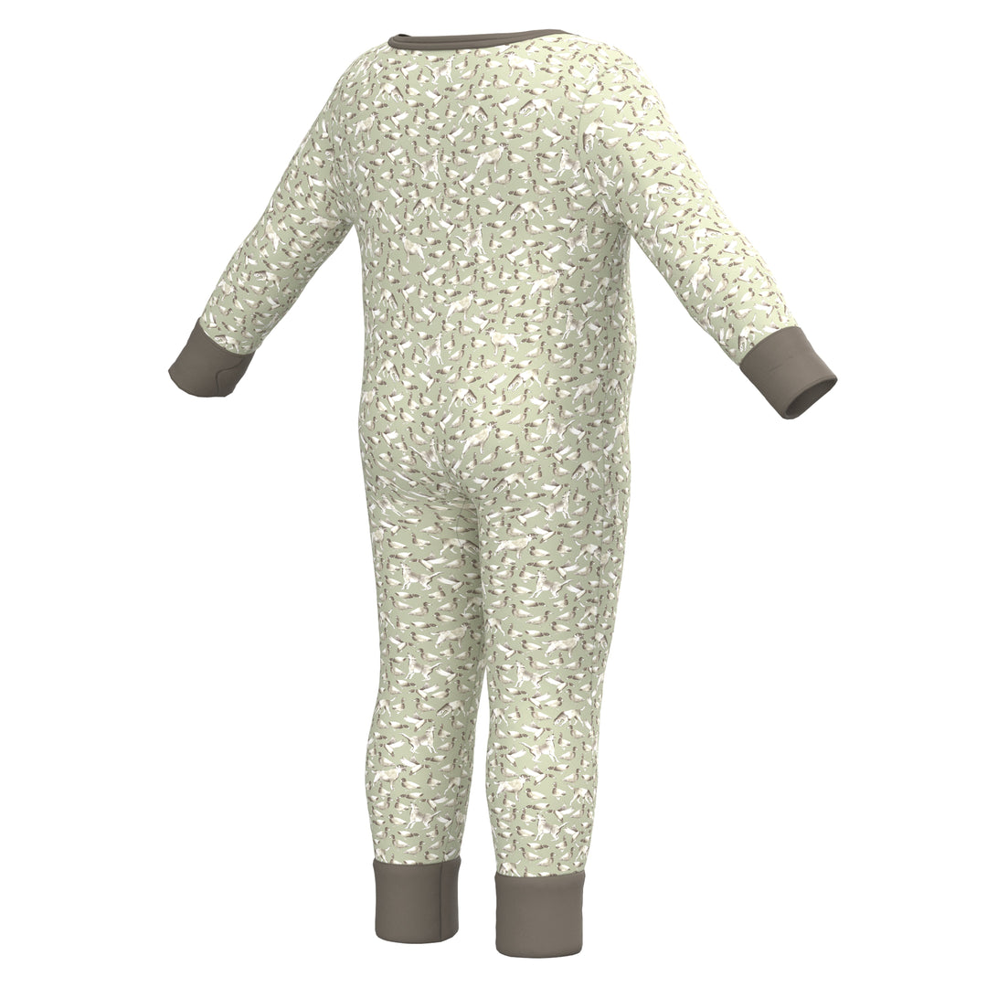Baby Bodysuit - Green Duck Dog, back