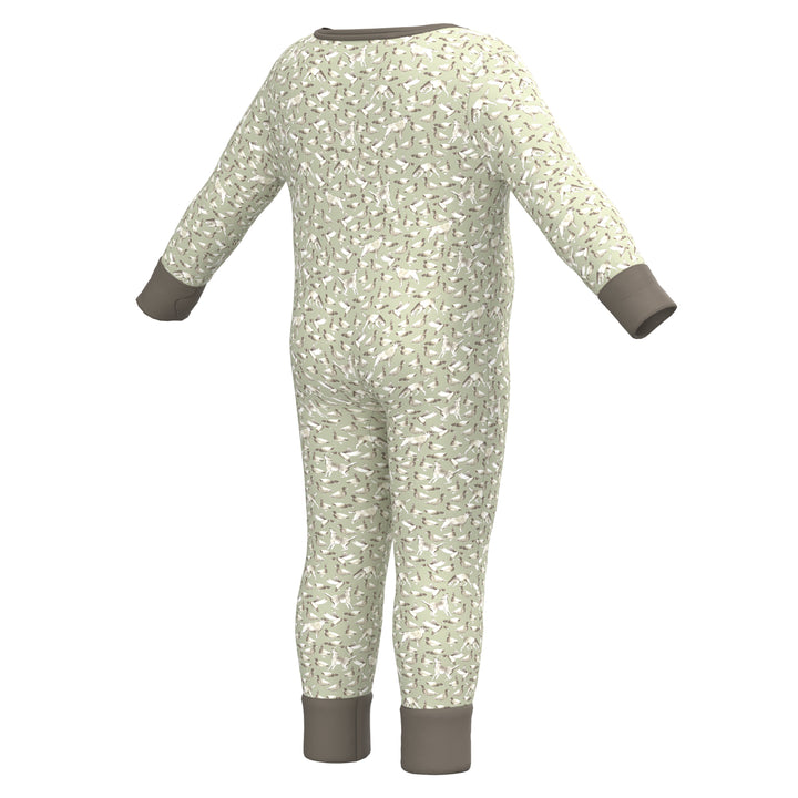 Baby Bodysuit - Green Duck Dog, back
