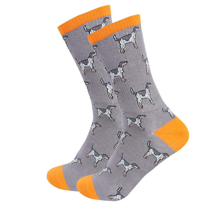 Barrel Down South - Grey Bluetick Coonhound Ribbed Socks
