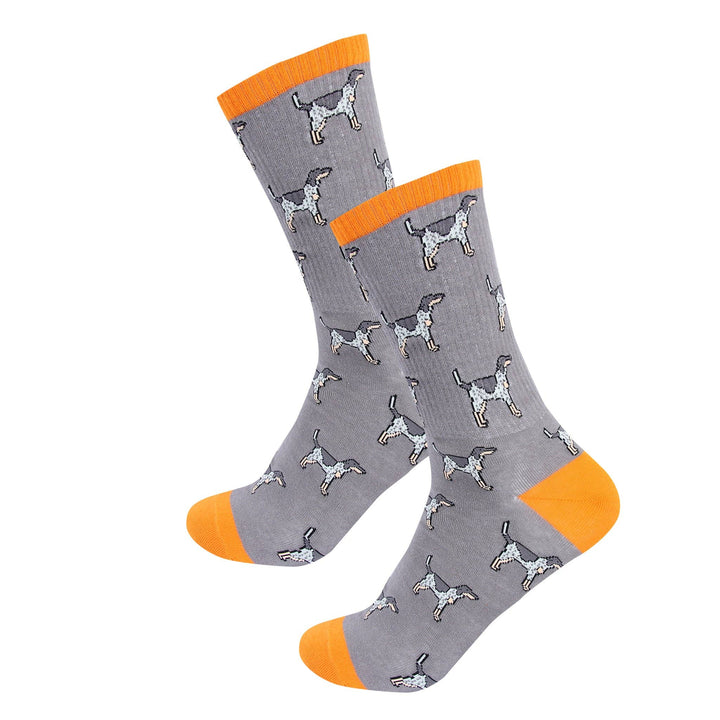 Barrel Down South - Grey Bluetick Coonhound Ribbed Socks