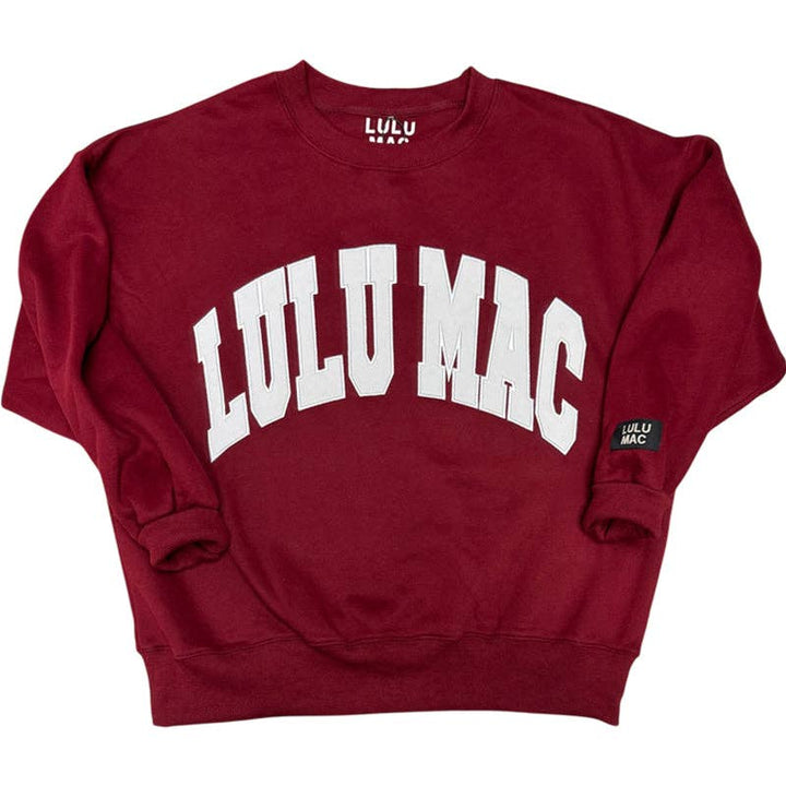 Lulu Mac Stitch Sweatshirt – Maroon & White
